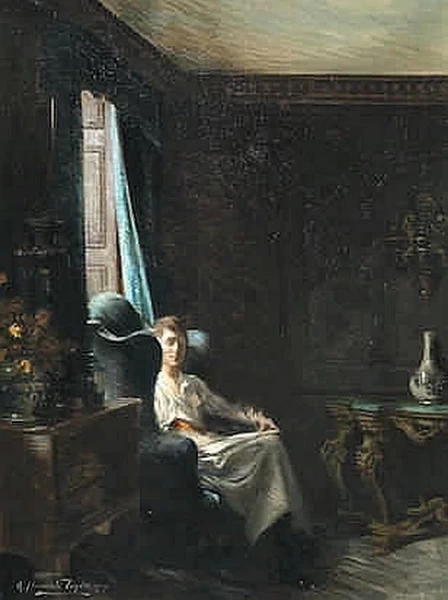 Ritratto di una donna in un salotto